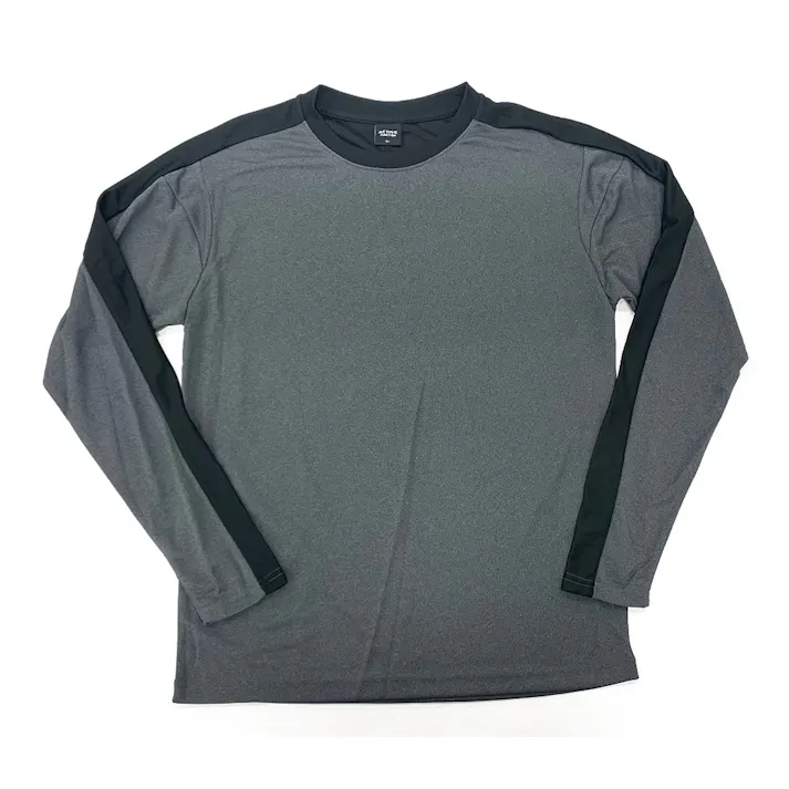 吸汗速乾アクティブムーブ長袖T 杢ブラック×ブラック L