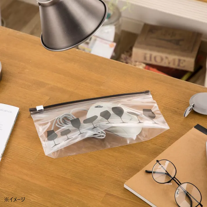 抗菌スライドジッパーバッグマチ付き グラス M 15P