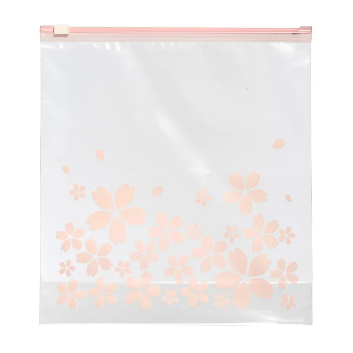 抗菌スライドジッパーバッグマチ付き サクラ L 10P