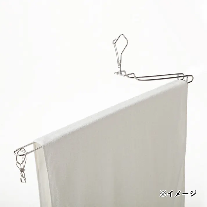 乾きやすいステンレスバスタオルハンガー