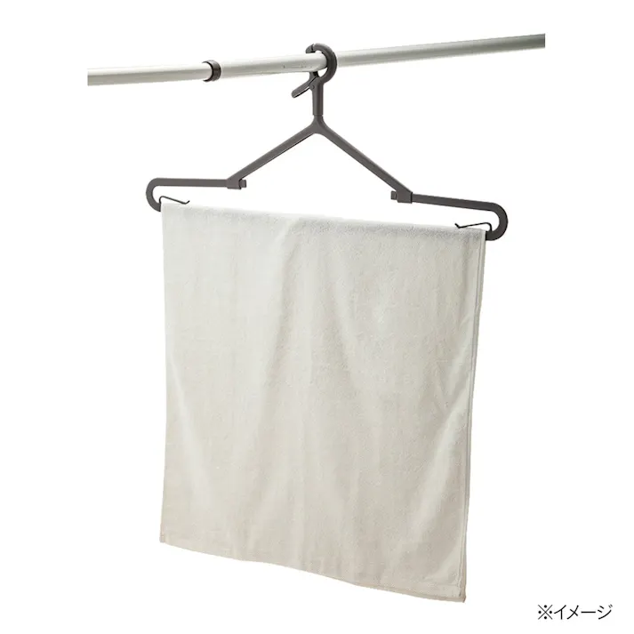バスタオルも干せる伸縮式ハンガー 2本組