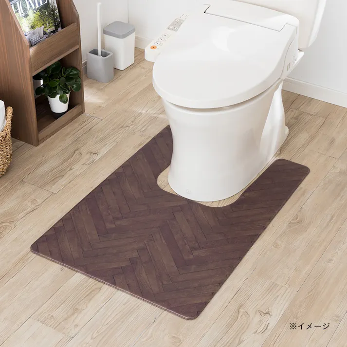 シートで拭ける耳長トイレマット ヘリンボーン