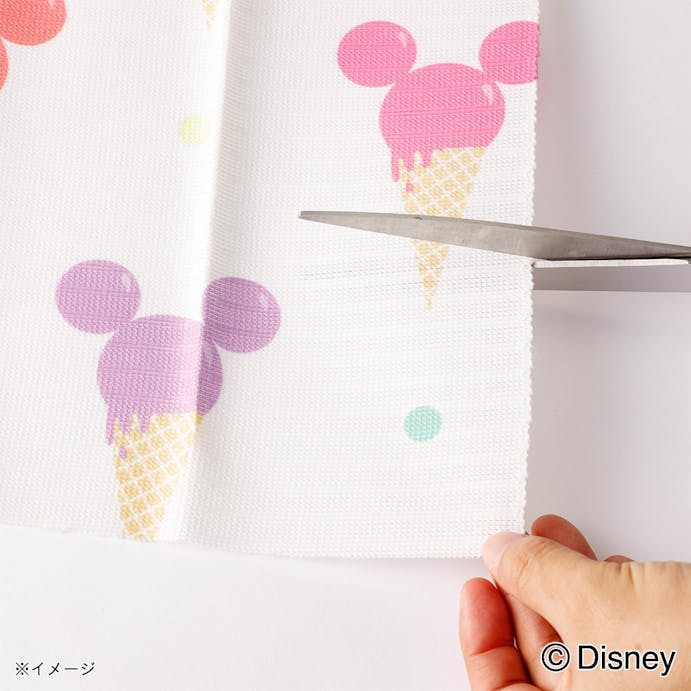 ディズニー 幅も高さも調整できる間仕切りカーテン ミッキーマウス/アイス 100×180cm 洗濯OK