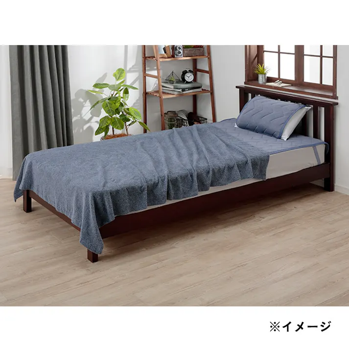 ほつれにくい厚手タオルケット ネイビー シングル 140×190cm(販売終了)