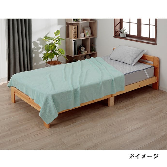 ほつれにくい厚手タオルケット シングル 140×190cm ミントグリーン(販売終了)