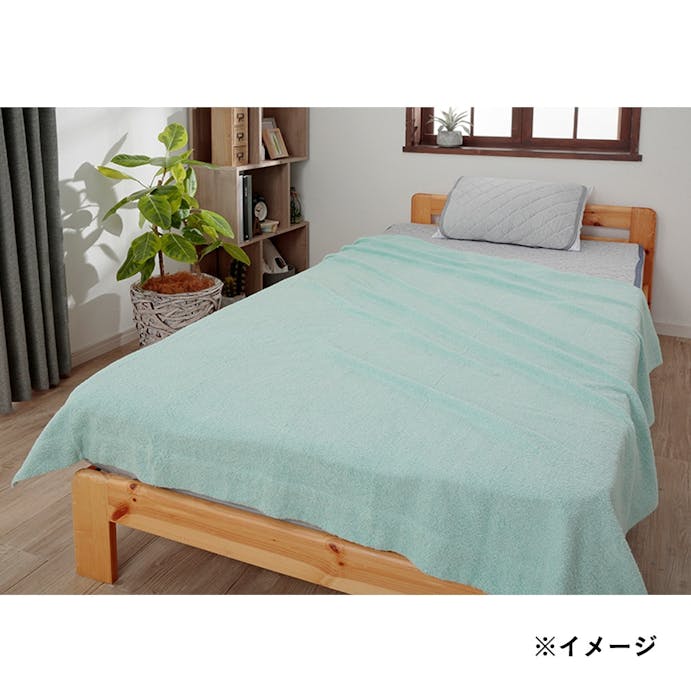 ほつれにくい厚手タオルケット シングル 140×190cm ミントグリーン(販売終了)