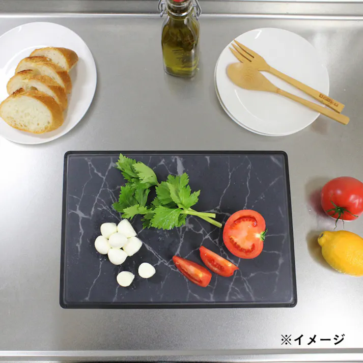 軽量大理石調まな板 34cm ブラック(販売終了)