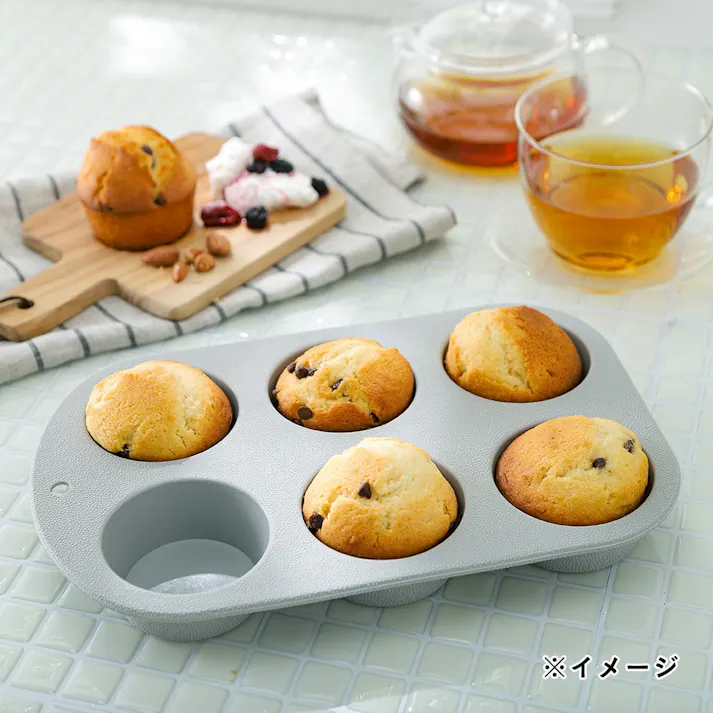 シリコーン製菓型マフィン グレー