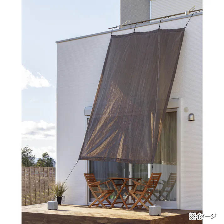 サンシェード ブラウン 横200cm 縦200cm 遮光 UVカット 遮熱 通気性 日除け 目隠し