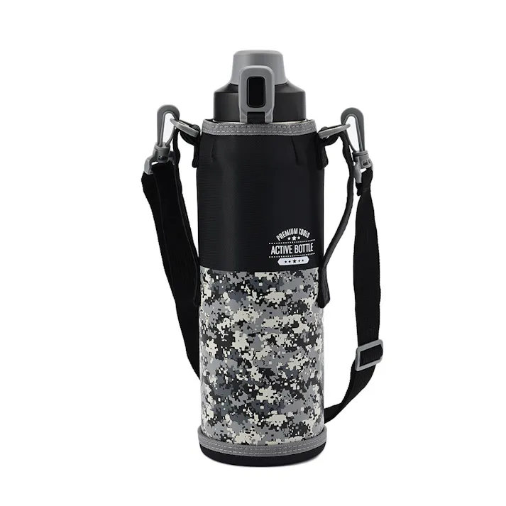 ポーチ付きダイレクトボトル 2000ml 黒モザイク