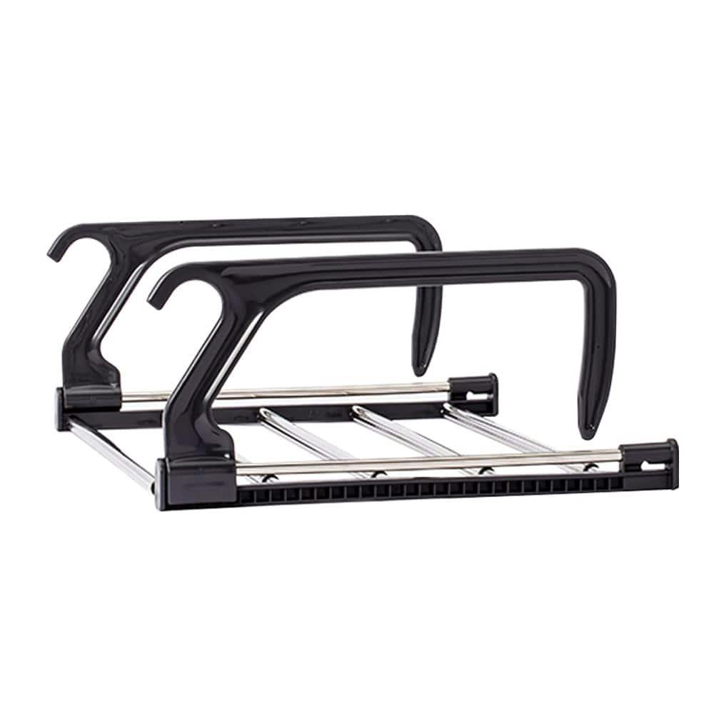 竿にもベランダ壁にも掛けられる伸縮ランドリーラック | 洗濯物