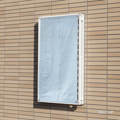 日よけ 汚れに強い格子窓用サンセイルタープ ヒッコリー 60×135cm
