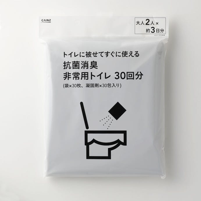 カインズ 抗菌・消臭 非常用トイレ 30回分 袋×30枚、凝固剤×30包入り