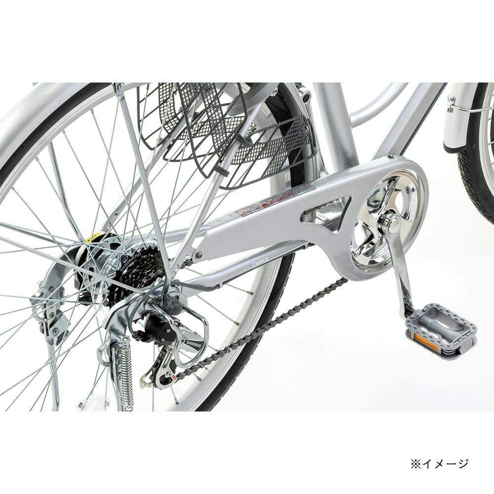 自転車】パンクしない軽快車 27インチ 外装6段 シルバー | ファミリー