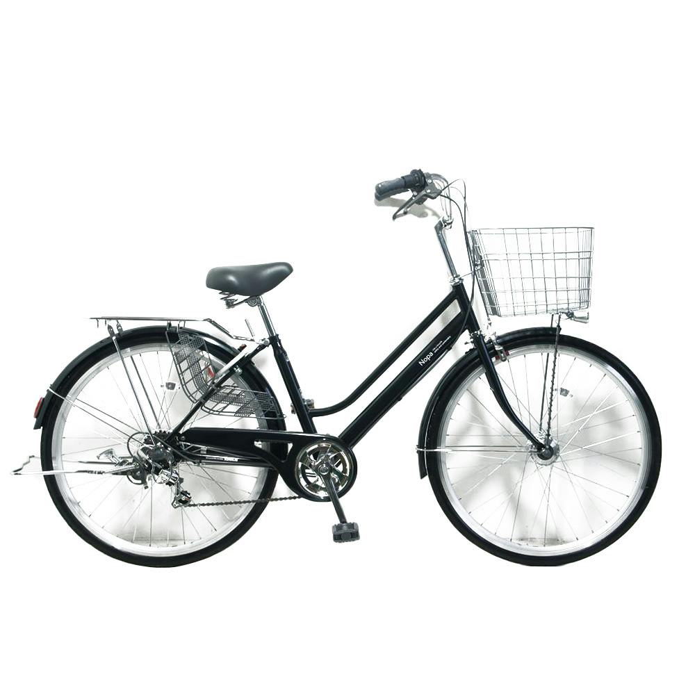 自転車】パンクしない軽快車 27インチ 外装6段 ブラック | ファミリー