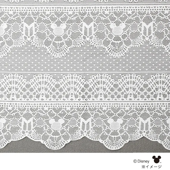 フリーカットカーテン ミッキーレース 200×150cm