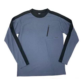 吸汗速乾アクティブムーブ長袖T ポケット 杢ネイビーLL