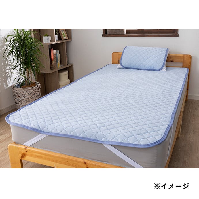 洗ってもすぐ乾くひんやり消臭敷パッド シングル 100×200cm ブルー(販売終了)