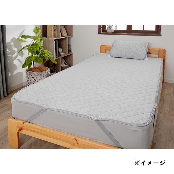 通気性に優れたもっとひんやり持続消臭敷パッド シングル 100×200cm グレー(販売終了)