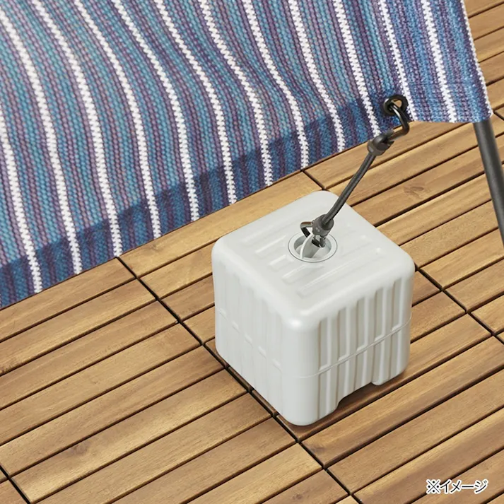 サンセイルウェイトケース グレー 5kg 幅奥行高さ18.5cm 容量5L カラビナ・ロープ固定フック付