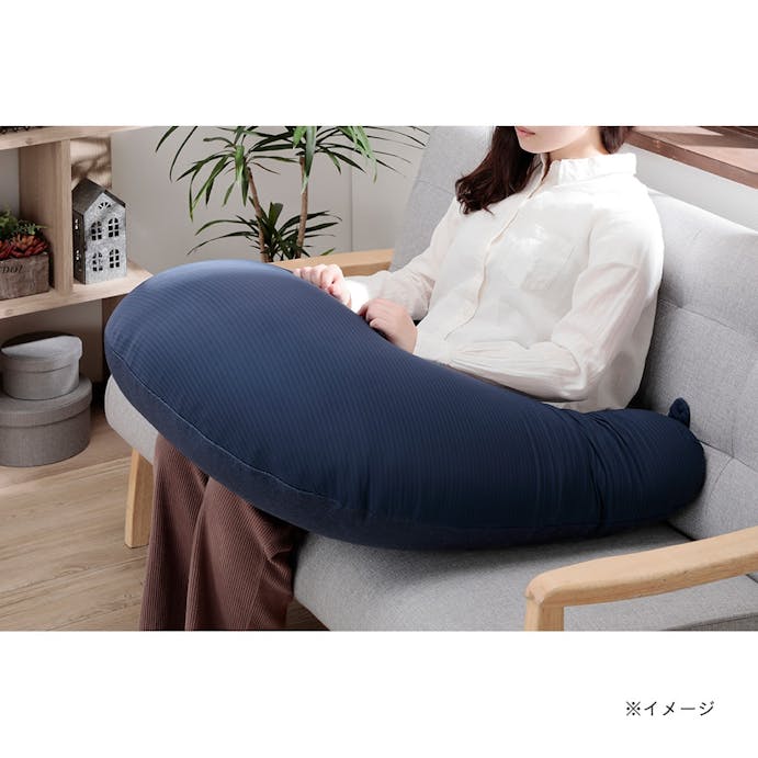 ひんやり持続消臭U型クッション 85×77cm ネイビー(販売終了)