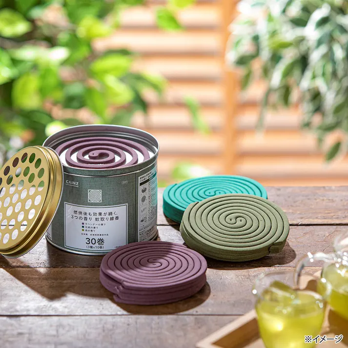 CAINZ 蚊取り線香 3つの香りB 30巻 缶入