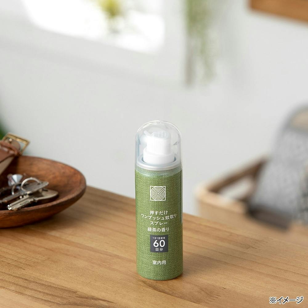 CAINZ 押すだけワンプッシュ蚊取りスプレー 60日分 緑茶の香り 17ml