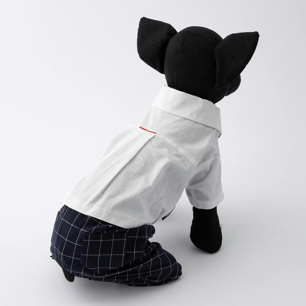 ズボン付シャツ ホワイト MDサイズ ペット服(犬の服)(販売終了