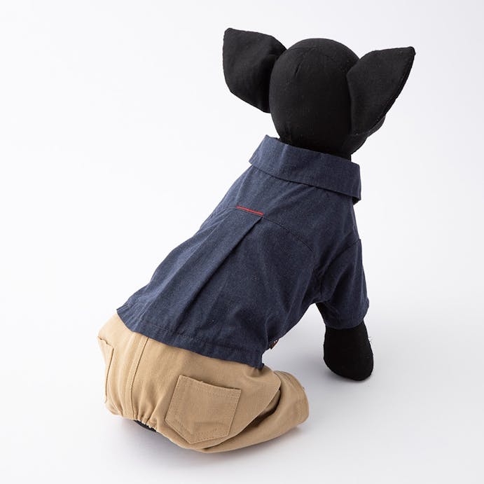 ズボン付シャツ ネイビー Lサイズ ペット服(犬の服)(販売終了)