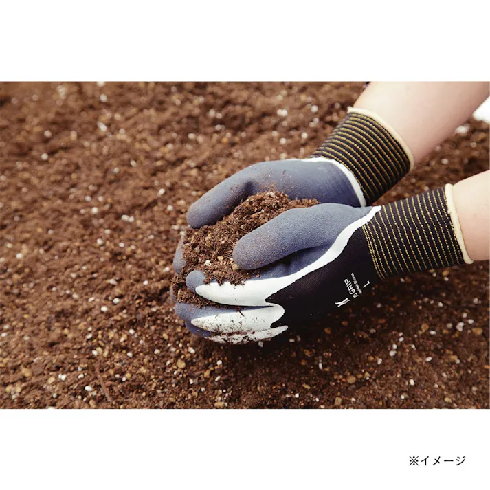 土が入りにくいゴム背抜き手袋 M