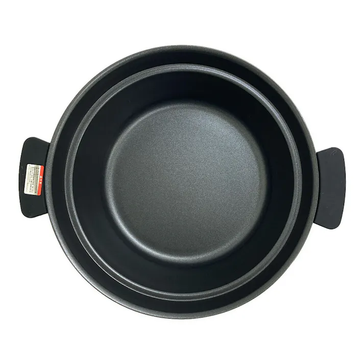 ふきこぼれしにくいアルミ卓上鍋 24cm レッド