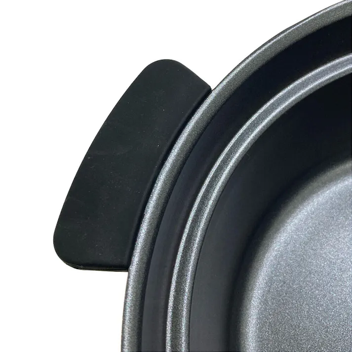 ふきこぼれしにくいアルミ卓上鍋 24cm レッド