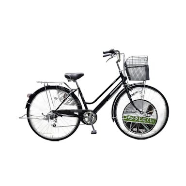 【自転車】キラクル KiLaCle パンクしにくい軽快車 27インチ 外装6段 オートライト ブラック(販売終了)