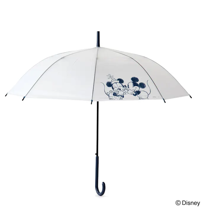 折れにくいビニール傘 ミッキー&ミニー ホワイト
