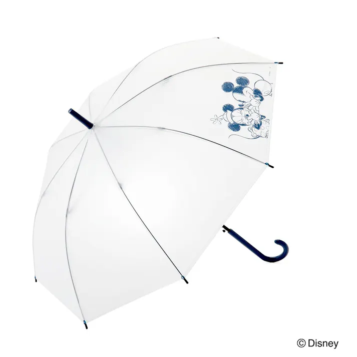 折れにくいビニール傘 ミッキー&ミニー ホワイト