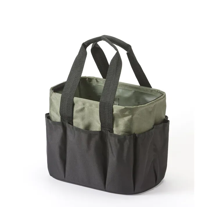 ポケット付き折りたたみバッグ カーキ