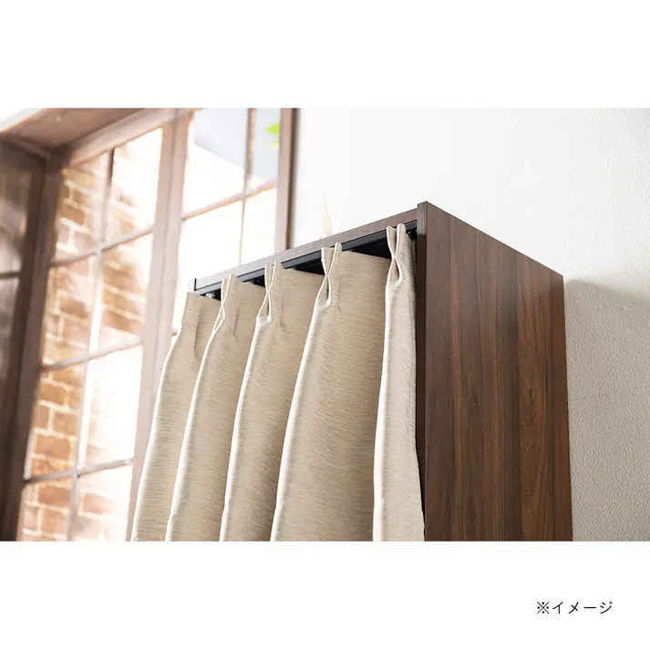 カットできる簡単取付カーテンレール ブラック 0.91m