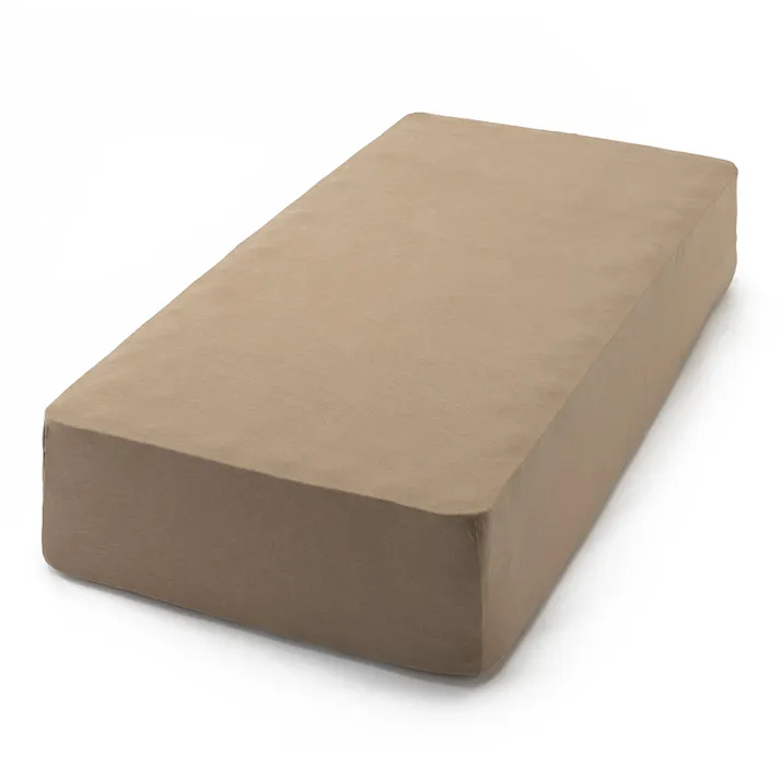 やわらかニットBOXシーツ ブラウン シングル 100×200cm※カバーのみ