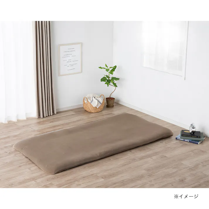 やわらかニットBOXシーツ ブラウン ダブル 140×200cm※カバーのみ