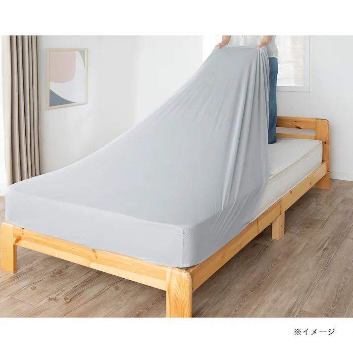 やわらかニットBOXシーツ グレー クイーン 160×200cm※カバーのみ