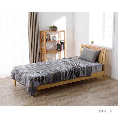 【2022秋冬】毛布 MIZUKUMO タンネチェック ダークグレー シングル 140×190cm