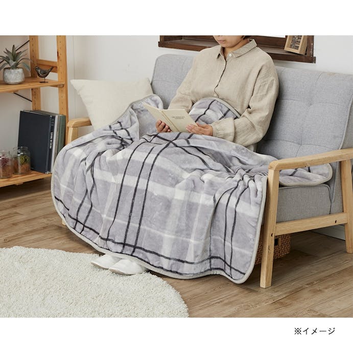 【店舗限定・2021秋冬】ブランケット MIZUKUMO 140×100cm シュニーチェック/グレー, , product