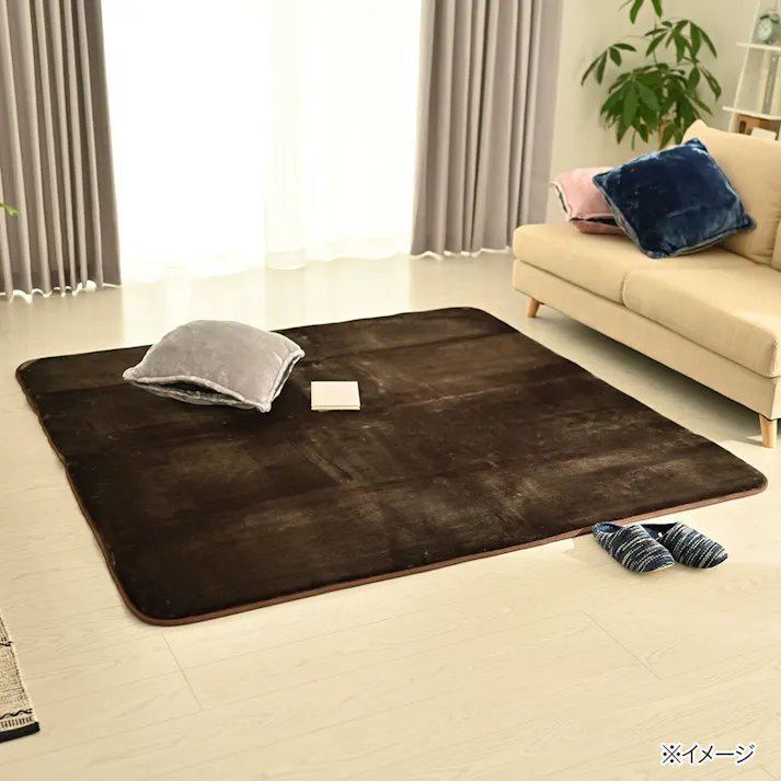 防音極厚ラグ MIZUKUMO ブラウン 185×185cm(販売終了)