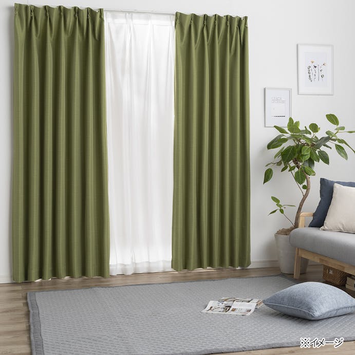 遮光 ナチュラル グリーン 100×135cm 4枚組セットカーテン(販売終了)