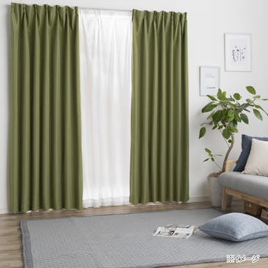 遮光 ナチュラル グリーン 100×210cm 4枚組セットカーテン