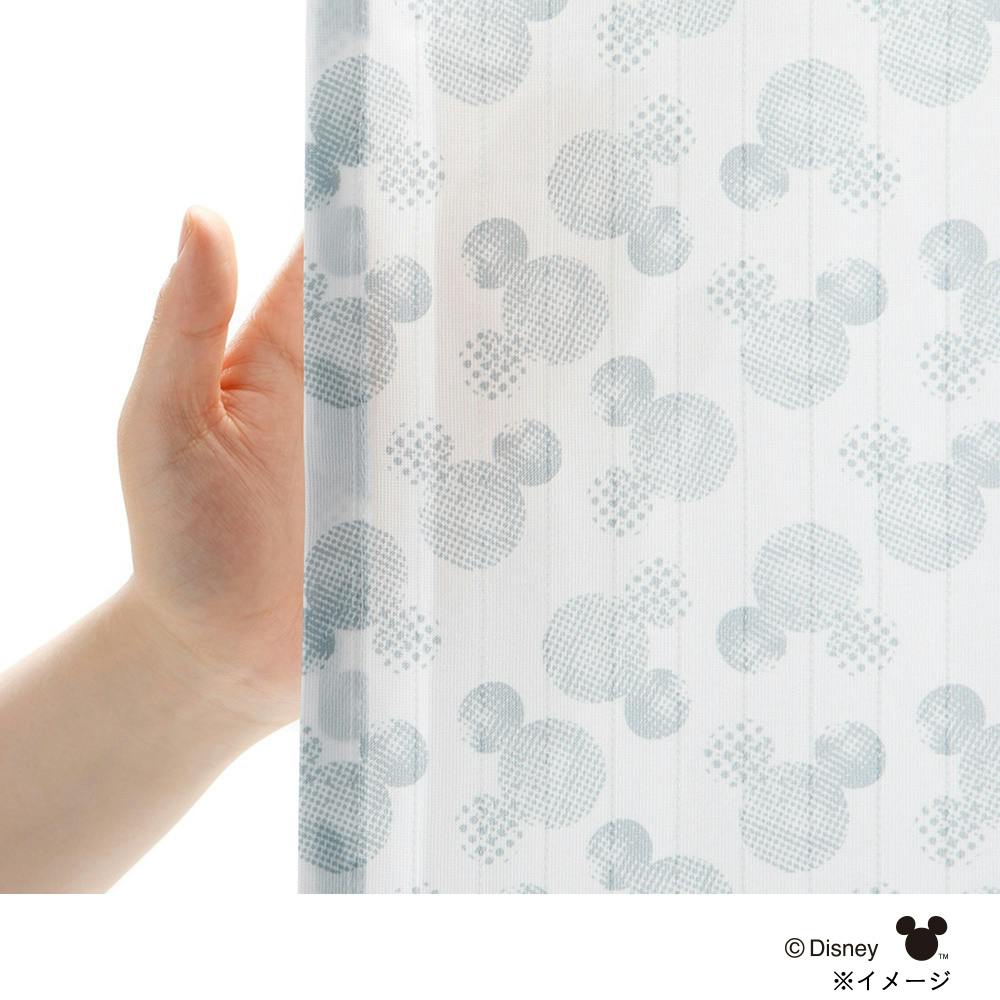 ディズニー 4枚組セットカーテン ミッキーマウス/ドット ネイビー 100