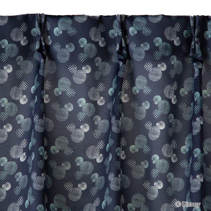 遮光 ディズニー ミッキーマウス/ドット ネイビー 100×230cm 4枚組セットカーテン