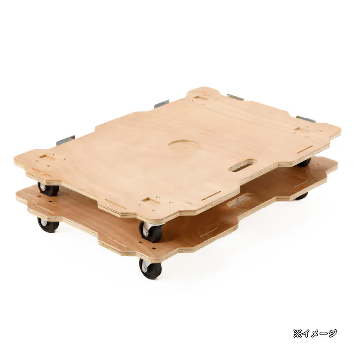 連結できる木製平台車 L ナチュラル