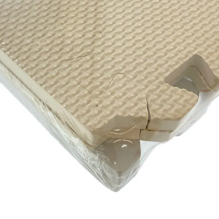 縁付 大判ジョイントフロアマット ベージュ/モカ 58×58cm 4枚組セット