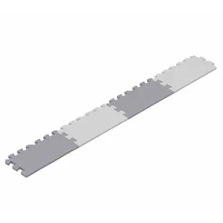 ジョイントフロアマット ワイドサイド ホワイト/グレー 30.5×15cm 4枚組セット